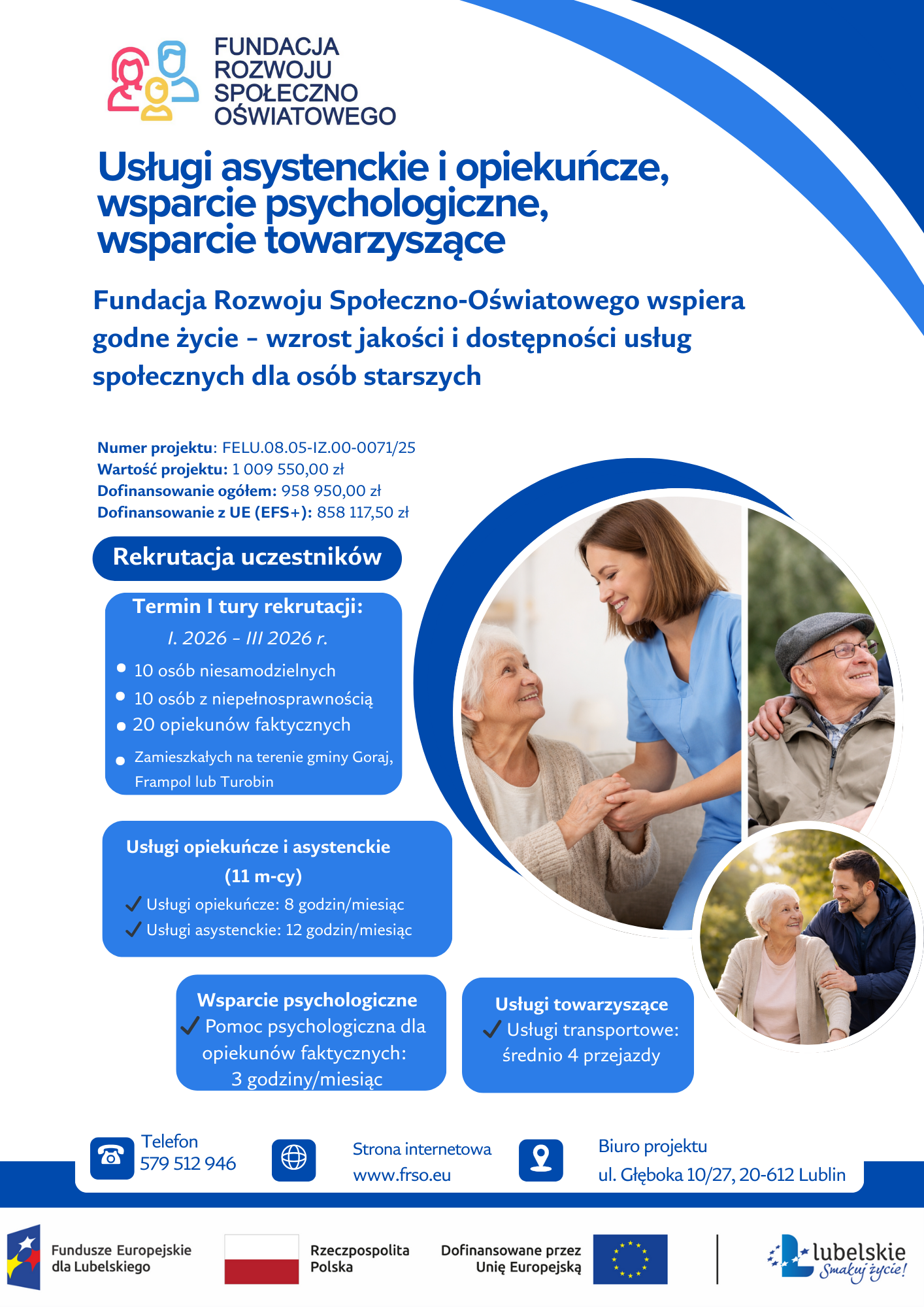 Plakat projektu 8.5 – usługi społeczne