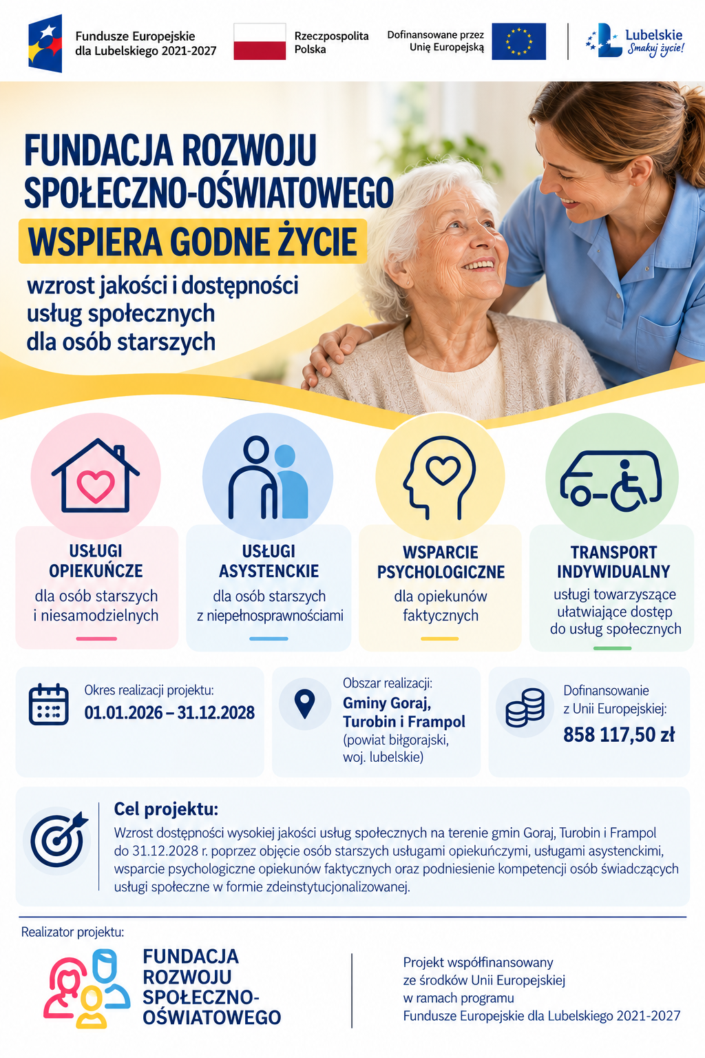 Plakat projektu 8.5 – usługi społeczne