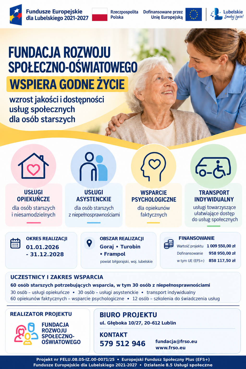 Plakat projektu 8.5 – usługi społeczne